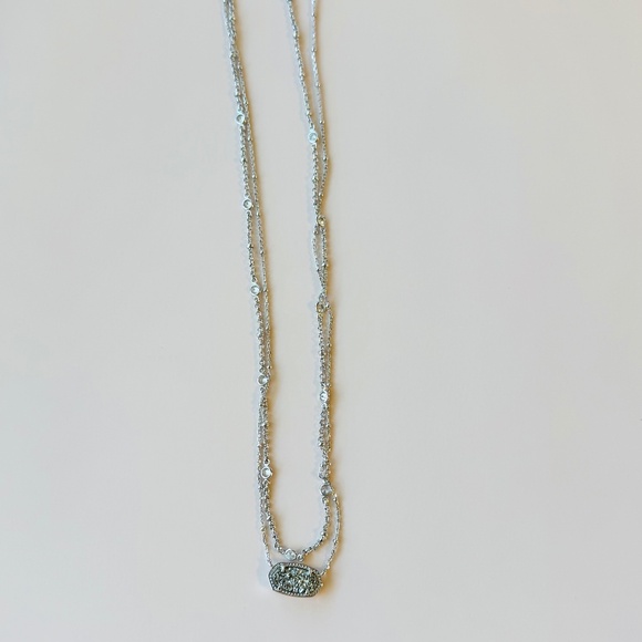 Kendra Scott double strand grey drusy necklace - Picture 2 of 2